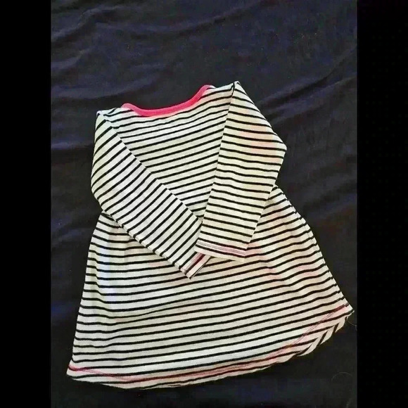 Adorable Striped Dress with Pink Trim for Kids - Picture 3 of 4
